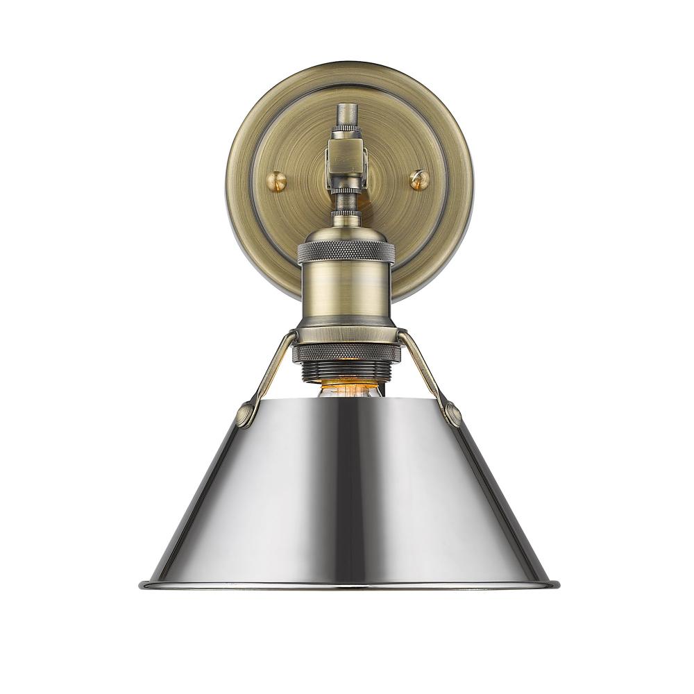 Orwell 1-Light Bath Vanity in Aged Brass with Chrome