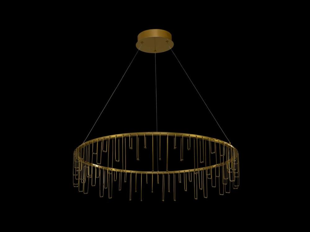 Lucerna 39" LED Chandelier in Stainless Steel Gold