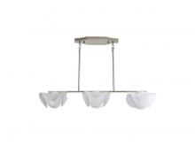 Golden 9608-LP PN - Glacier LED Linear Pendant in Polished Nickel with Icy Glass Shade