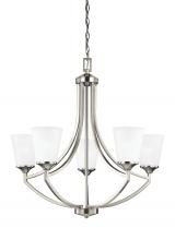 Generation-Seagull 3124505-962 - Hanford traditional 5-light indoor dimmable ceiling chandelier pendant light in brushed nickel silve