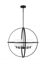 Generation-Seagull 3124605-112 - Alturas indoor dimmable 5-light single tier chandelier in midnight black finish with spherical steel