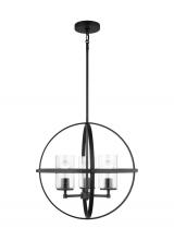 Generation-Seagull 3124673-112 - Alturas indoor dimmable 3-light single tier chandelier in midnight black finish with spherical steel
