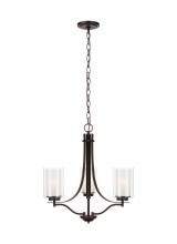 Generation-Seagull 3137303-710 - Elmwood Park traditional 3-light indoor dimmable ceiling chandelier pendant light in bronze finish w