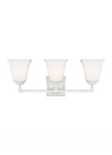 Generation-Seagull 4413703-962 - Ellis Harper classic 3-light indoor dimmable bath vanity wall sconce in brushed nickel silver finish