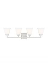 Generation-Seagull 4413704-962 - Ellis Harper classic 4-light indoor dimmable bath vanity wall sconce in brushed nickel silver finish