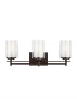 Generation-Seagull 4437303-710 - Elmwood Park traditional 3-light indoor dimmable bath vanity wall sconce in bronze finish with satin