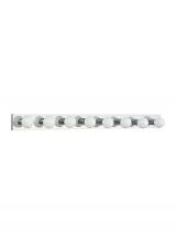 Generation-Seagull 4740-05 - Center Stage traditional 8-light indoor dimmable bath vanity wall sconce in chrome silver finish