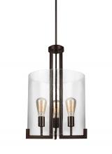 Generation-Seagull 5126003-710 - Dawes transitional 3-light indoor dimmable ceiling pendant hanging chandelier pendant light in bronz
