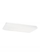 Generation-Seagull 59271LE-15 - Fluorescent Ceiling traditional 4-light indoor dimmable ceiling flush mount in white finish with whi