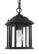 Generation-Seagull 60029-12 - Kent traditional 1-light outdoor exterior semi-flush convertible ceiling hanging pendant in black fi