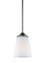 Generation-Seagull 6124501-710 - Hanford traditional 1-light indoor dimmable ceiling hanging single pendant light in bronze finish wi