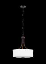 Generation-Seagull 6528803-710 - Canfield modern 3-light indoor dimmable ceiling pendant hanging chandelier pendant light in bronze f