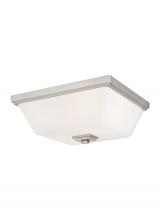 Generation-Seagull 7513702-962 - Ellis Harper classic 2-light indoor dimmable ceiling flush mount in brushed nickel silver finish wit