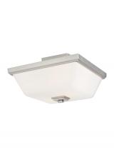 Generation-Seagull 7713702-962 - Ellis Harper classic 2-light indoor dimmable ceiling semi-flush mount in brushed nickel silver finis