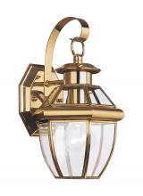 Generation-Seagull 8037-02 - Lancaster traditional 1-light outdoor exterior small wall lantern sconce in polished brass gold fini