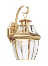 Generation-Seagull 8067-02 - Lancaster traditional 1-light outdoor exterior large wall lantern sconce in polished brass gold fini