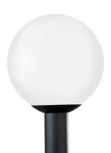 Generation-Seagull 8252-68 - Outdoor Globe traditional 1-light outdoor exterior medium post lantern in white finish with white pl