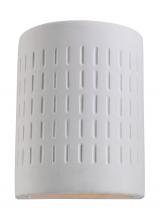 Generation-Seagull 83046EN3-714 - Paintable Ceramic Sconces transitional 1-light LED outdoor exterior Dark Sky compliant round etched