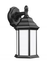 Generation-Seagull 8338751-12 - Sevier traditional 1-light outdoor exterior small downlight outdoor wall lantern sconce in black fin