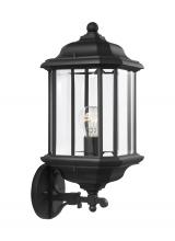 Generation-Seagull 84032-12 - Kent traditional 1-light outdoor exterior large uplight wall lantern sconce in black finish with cle