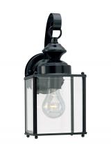 Generation-Seagull 8457-12 - Jamestowne transitional 1-light medium outdoor exterior wall lantern in black finish with clear beve