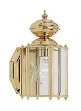 Generation-Seagull 8507-02 - Classico traditional 1-light outdoor exterior small wall lantern sconce in polished brass gold finis