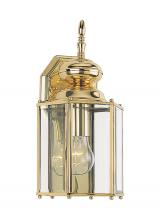 Generation-Seagull 8509-02 - Classico traditional 1-light outdoor exterior medium wall lantern sconce in polished brass gold fini