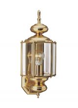 Generation-Seagull 8510-02 - Classico traditional 1-light outdoor exterior large wall lantern sconce in polished brass gold finis