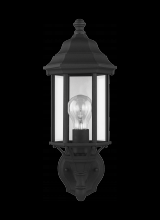 Generation-Seagull 8538701-12 - Sevier traditional 1-light outdoor exterior small uplight outdoor wall lantern sconce in black finis