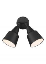 Generation-Seagull 8560702-12 - Flood Light traditional 2-light outdoor exterior large adjustable swivel flood light in black finish