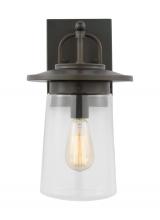Generation-Seagull 8608901-71 - Tybee traditional 1-light outdoor exterior medium wall lantern in antique bronze finish with clear g