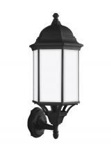 Generation-Seagull 8638751-12 - Sevier traditional 1-light outdoor exterior large uplight outdoor wall lantern sconce in black finis