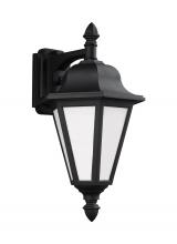 Generation-Seagull 89825-12 - Brentwood traditional 1-light outdoor exterior medium downlight wall lantern sconce in black finish