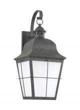 Generation-Seagull 89273-46 - Chatham traditional 1-light large outdoor exterior wall lantern sconce in oxidized bronze finish wit