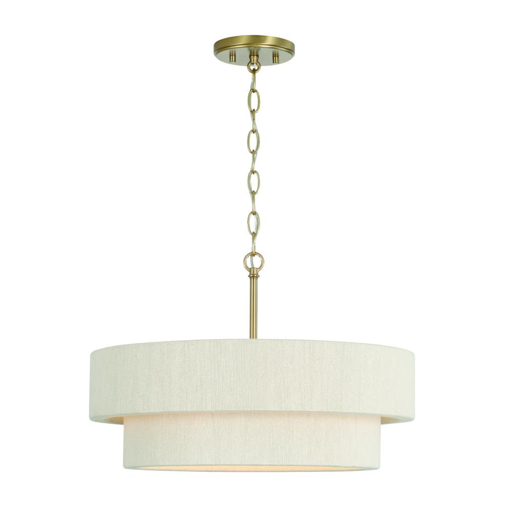 20"W x 13"H 4-Light Dual Mount Pendant or Semi-Flush in Matte Brass