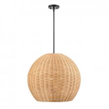 Millennium 9025-NAT - Elise 22" Wide 3-Light Pendant - Matte Black