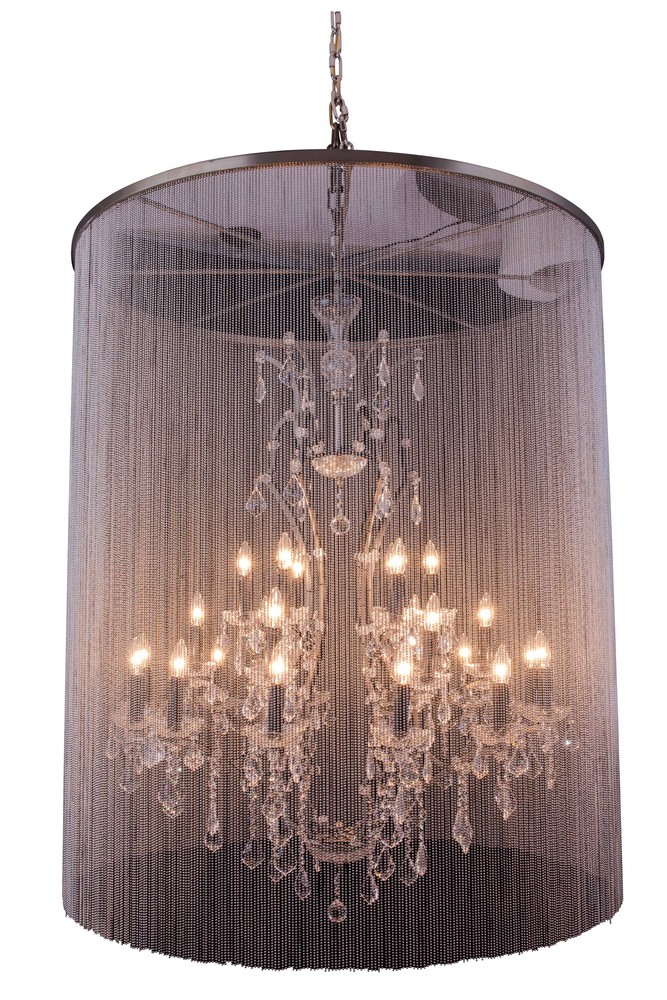 Brooklyn 25 light Matte Black Chandelier Clear Royal Cut crystal