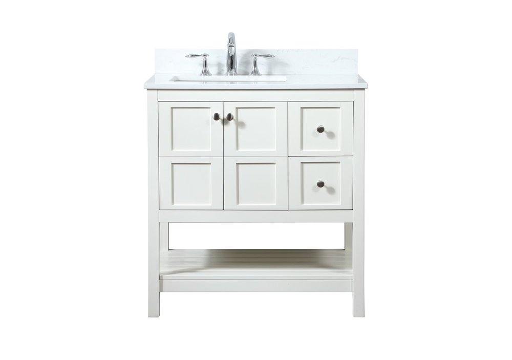 32 Inch Single Bathroom Vanity In White, 32 Inch Bathroom Vanity Cabinet
