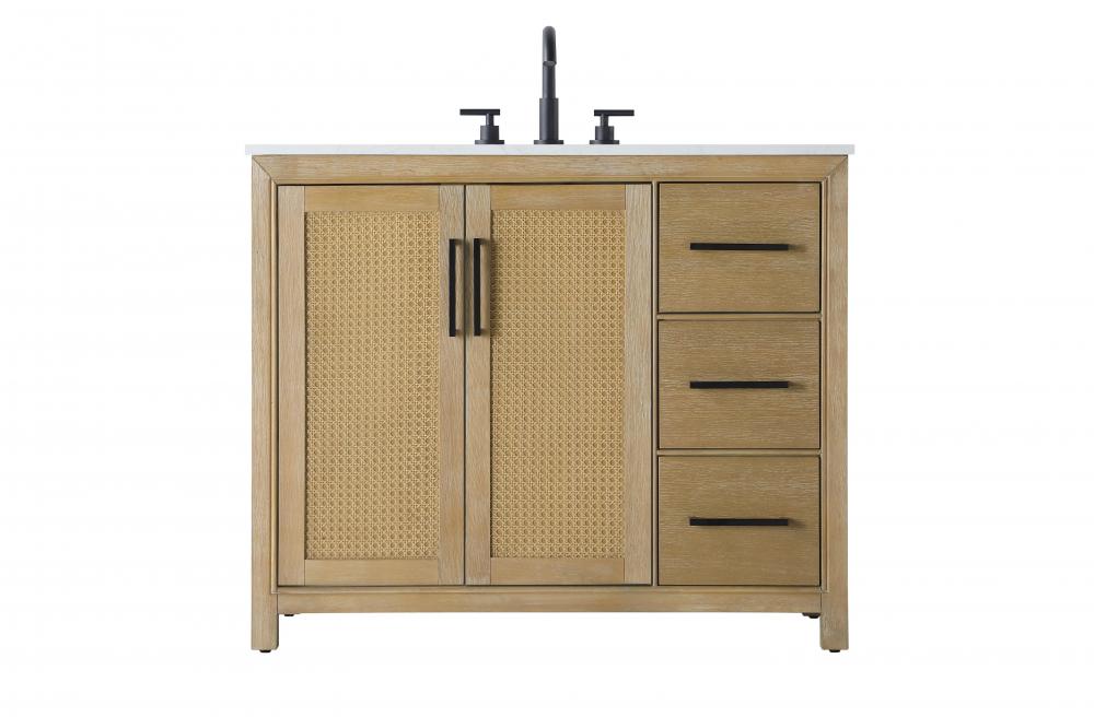 42 Inch Single Bathroom Vanity In Linen Oak