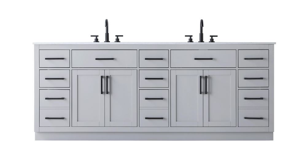 Alden 84 inch Double Bathroom Vanity in Grey