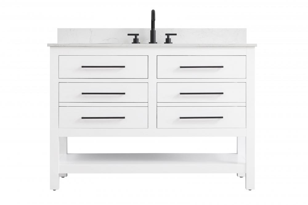 Vanity Cabinet 4DW 48"W x 22"D x 34"H Whitew/BS