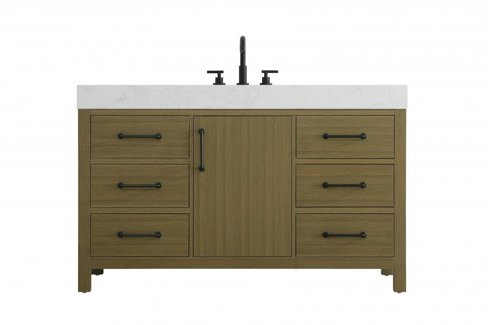 Vanity Cabinet 1DR 6DW 54"W x 22"D x 34"H Chestnut Brown