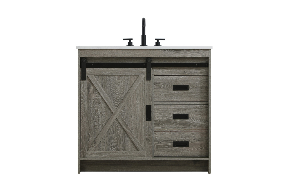 Austin 36 inch Single Bathroom Vanity in Rustic Grey