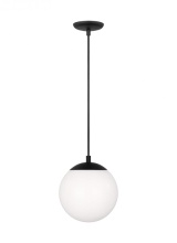 Generation-Designer 6018EN3-112 - Leo - Hanging Globe Small One Light Pendant with White Glass