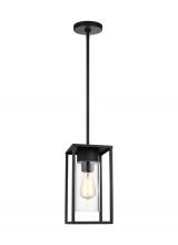 Generation-Designer 6231101EN7-12 - Vado transitional 1-light LED outdoor exterior ceiling hanging pendant lantern in black finish with