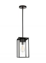 Generation-Designer 6231101EN7-71 - Vado transitional 1-light LED outdoor exterior ceiling hanging pendant lantern in antique bronze fin