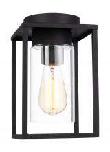 Generation-Designer 7831101EN7-12 - Vado transitional 1-light LED outdoor exterior ceiling ceiling flush mount in black finish with clea