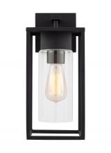 Generation-Designer 8631101EN7-12 - Vado transitional 1-light LED outdoor exterior medium wall lantern sconce in black finish with clear