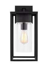 Generation-Designer 8731101EN7-12 - Vado transitional 1-light LED outdoor exterior large wall lantern sconce in black finish with clear