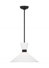 Generation-Designer DJP1091MBK - Belcarra Modern 1-Light Medium Single Pendant Ceiling Light in Midnight Black Finish